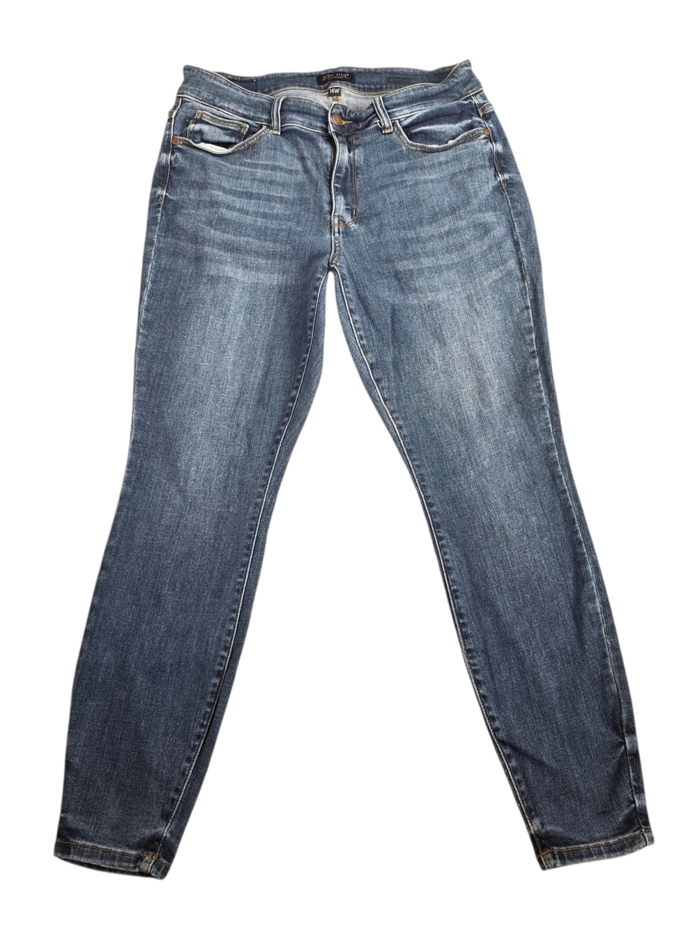 Judy Blue 14W Skinny Jeans Medium Wash Stretch Mid Rise Plus Size Boutique Denim